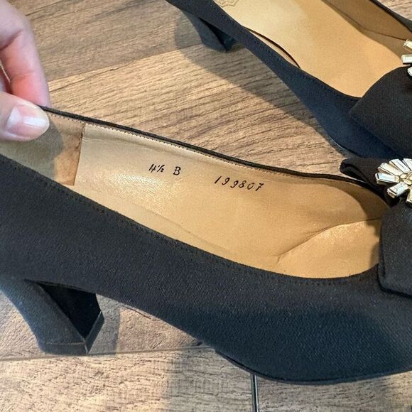 Christian Dior Size 4.5 Black Diamanté Shoes - Picture 5 of 11